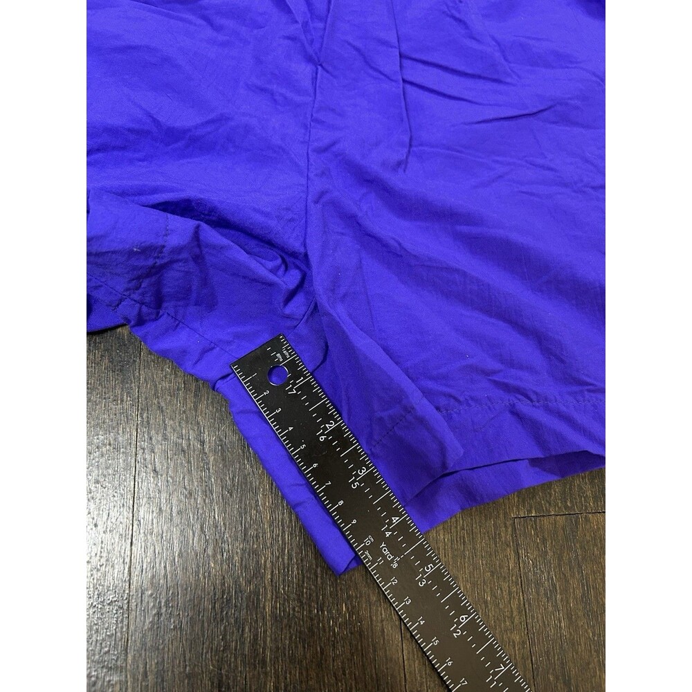 VTG 90s Pacific Connections Retro Purple Crinkle 100% Nylon Shorts Activewear XL - Picture 5 of 8